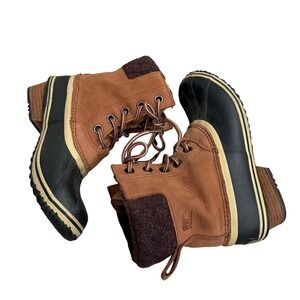 Sorel Women's Slimpack Lace II Waterproof Insulated Winter Snow Boots Brown Sz 8